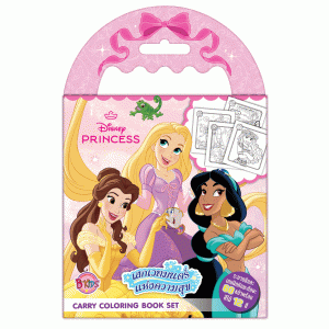 Disney Princess Carry Coloring Book Set ระบายสีและเกมฝึกทักษะ เสกเวทมนตร์แห่งความสุข + สีไม้